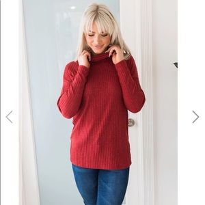 Rust Turtleneck Sweater